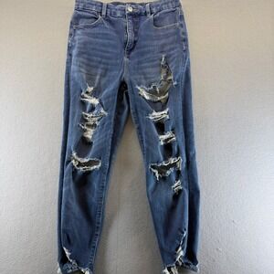 American Eagle Dream Jean Curvy Super Hi-Rise Jegging Distressed Blue Size 8